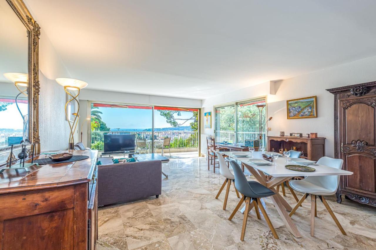 Apartment Sea View Large 2 Bdrs Swimming Pool & Parking Antibes