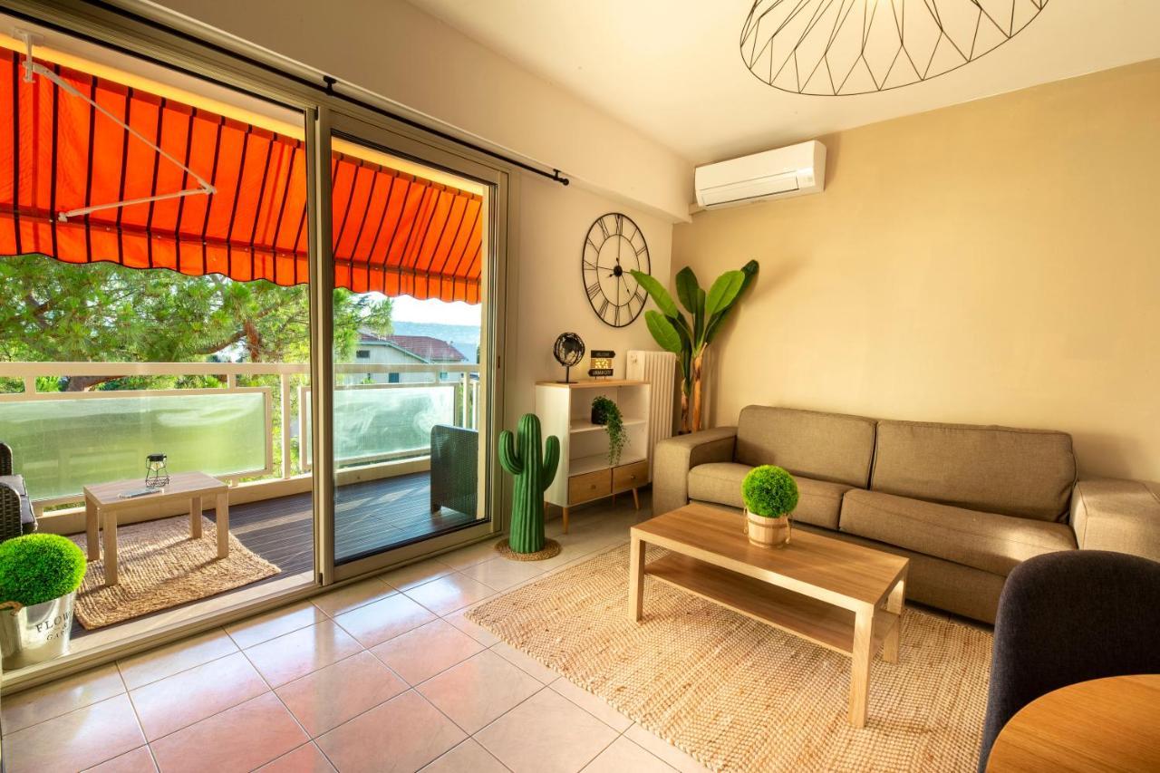 Joli Studio Climatisé - Terrasse Vue Mer Au Calme Appartement Antibes