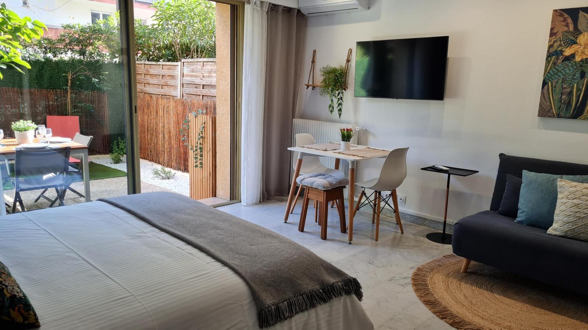 Appartement Sun-beach Avec Parking Et Jardin - 500m Des Plages De Juan Les Pins Antibes
